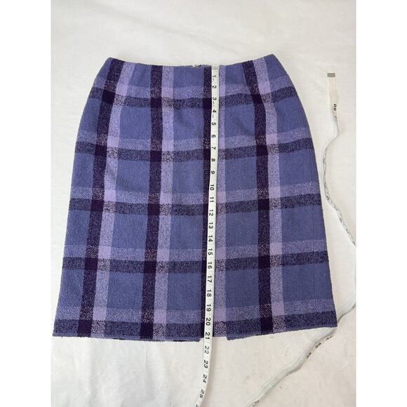 Twee Vintage Plaid Pencil Skirt Wool Pendleton Purple Size 6 Preppy Grease - Picture 3 of 6